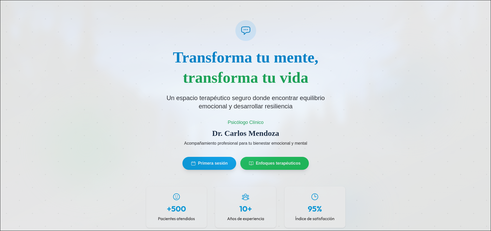 Vista previa de Plantilla Psicología - Web profesional para Psicología