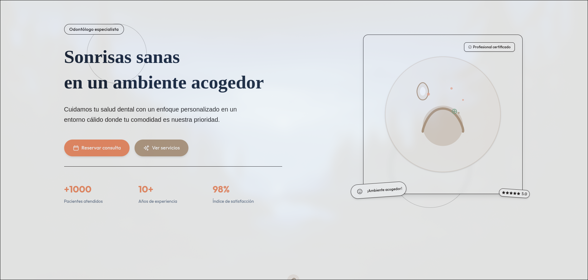 Vista previa de Plantilla Dental - Web profesional para Odontología